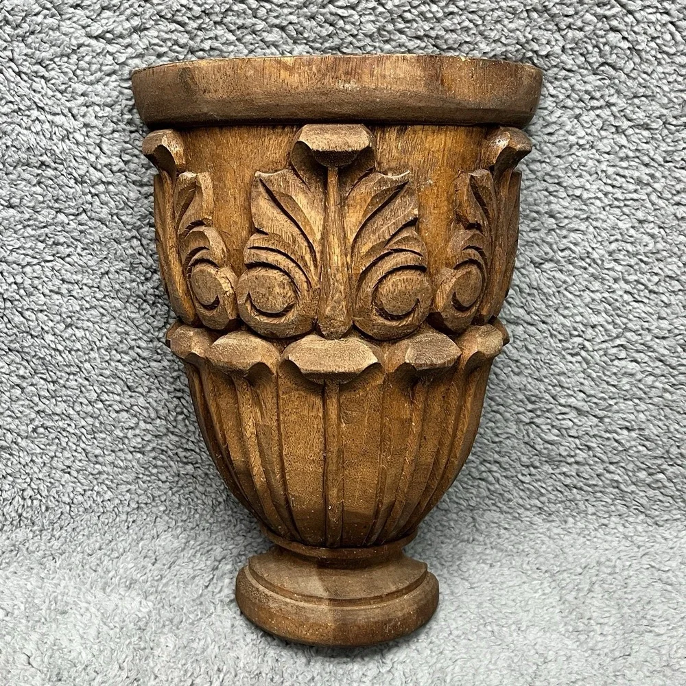 Pier 1 Solid Wood Corbel Wall Shelf Vintage Ornate Hollywood Regency